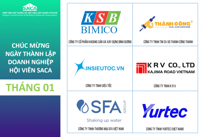 KHỞI ĐẦU NĂM 2025, HIỆP HỘI SACA CHÚC MỪNG NGÀY THÀNH LẬP DOANH NGHIỆP HỘI VIÊN SACA THÁNG 01.2025