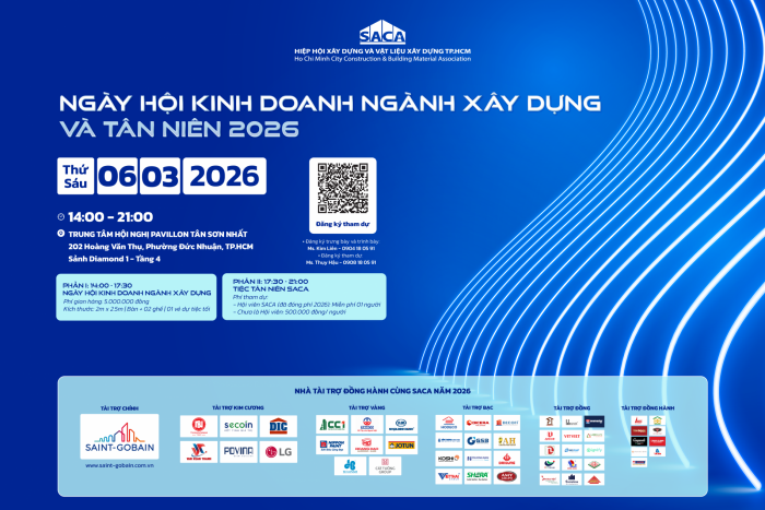 HIỆP HỘI SACA KHỞI ĐỘNG NĂM 2026: CHƯƠNG TRÌNH NGÀY HỘI KINH DOANH NGÀNH XÂY DỰNG VÀ TÂN NIÊN 2026