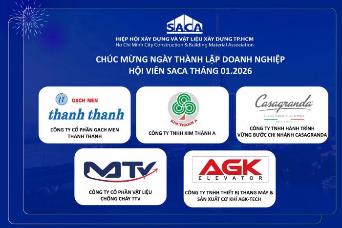 HIỆP HỘI SACA CHÚC MỪNG NGÀY THÀNH LẬP DOANH NGHIỆP HỘI VIÊN SACA THÁNG 01.2026