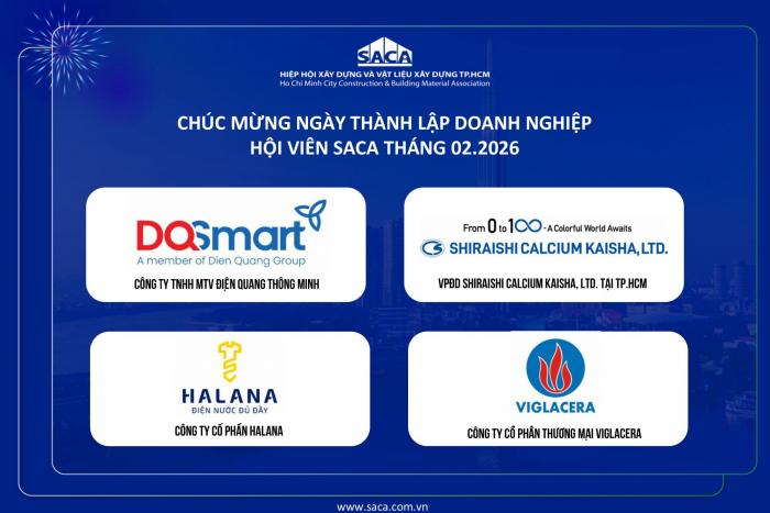 HIỆP HỘI SACA CHÚC MỪNG NGÀY THÀNH LẬP DOANH NGHIỆP HỘI VIÊN SACA THÁNG 02.2026