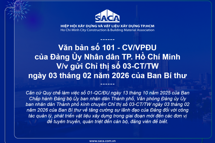 VĂN BẢN SỐ 101 - CV/VPĐU CỦA ĐẢNG ỦY NHÂN DÂN TP. HỒ CHÍ MINH