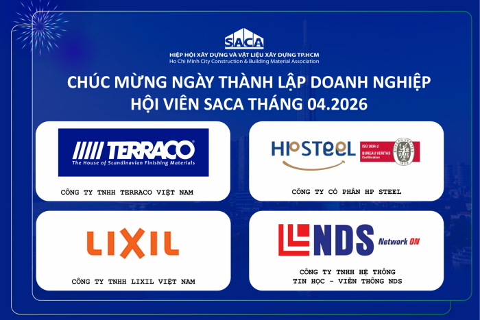 HIỆP HỘI SACA CHÚC MỪNG NGÀY THÀNH LẬP DOANH NGHIỆP HỘI VIÊN SACA THÁNG 04.2026