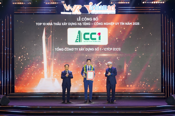 CC1 ĐƯỢC VINH DANH DẪN ĐẦU “TOP 10 NHÀ THẦU XÂY DỰNG HẠ TẦNG - CÔNG NGHIỆP UY TÍN NĂM 2025