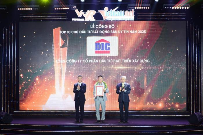 TẬP ĐOÀN DIC 4 NĂM LIÊN TIẾP GÓP MẶT TRONG TOP 10 CHỦ ĐẦU TƯ BẤT ĐỘNG SẢN UY TÍN VIỆT NAM