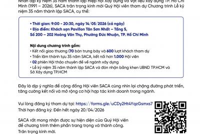 ĐĂNG KÝ THAM DỰ CHƯƠNG TRÌNH KỶ NIỆM 35 NĂM THÀNH LẬP SACA