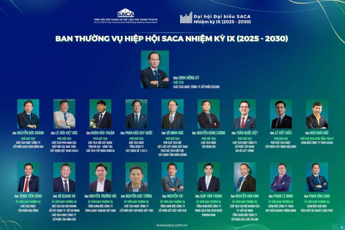 HIỆP HỘI SACA KIỆN TOÀN NHÂN SỰ CHỦ CHỐT NHIỆM KỲ IX (2025 – 2030)