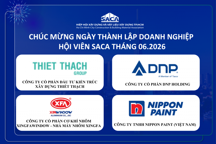 HIỆP HỘI SACA CHÚC MỪNG NGÀY THÀNH LẬP DOANH NGHIỆP HỘI VIÊN SACA THÁNG 06.2026