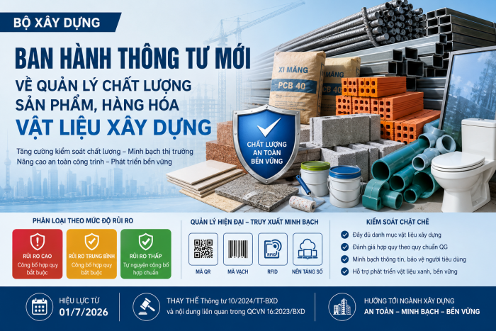BỘ XÂY DỰNG BAN HÀNH THÔNG TƯ MỚI VỀ QUẢN LÝ CHẤT LƯỢNG SẢN PHẨM, HÀNG HÓA VẬT LIỆU XÂY DỰNG