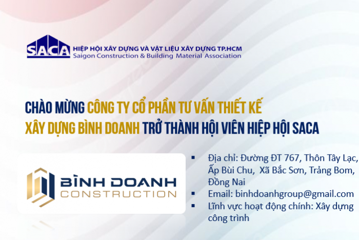 HIỆP HỘI SACA CHÀO MỪNG HỘI VIÊN MỚI