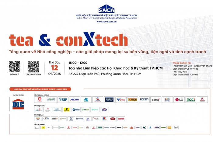 CHƯƠNG TRÌNH TEA & CONXTECH: TỔNG QUAN VỀ NHÀ CÔNG NGHIỆP - CÁC GIẢI PHÁP MANG LẠI SỰ BỀN VỮNG, TIỆN NGHI VÀ TÍNH CẠNH TRANH