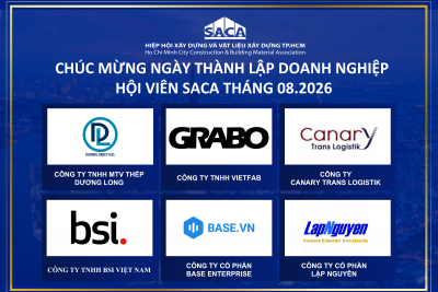 HIỆP HỘI SACA CHÚC MỪNG NGÀY THÀNH LẬP DOANH NGHIỆP HỘI VIÊN SACA THÁNG 08.2026