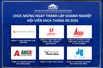 HIỆP HỘI SACA CHÚC MỪNG NGÀY THÀNH LẬP DOANH NGHIỆP HỘI VIÊN SACA THÁNG 09.2026