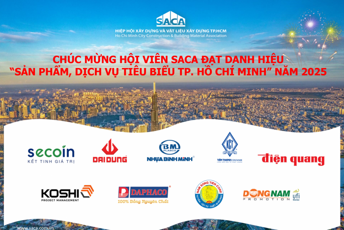 CHÚC MỪNG HỘI VIÊN SACA ĐẠT DANH HIỆU “SẢN PHẨM, DỊCH VỤ TIÊU BIỂU TP. HỒ CHÍ MINH” NĂM 2025