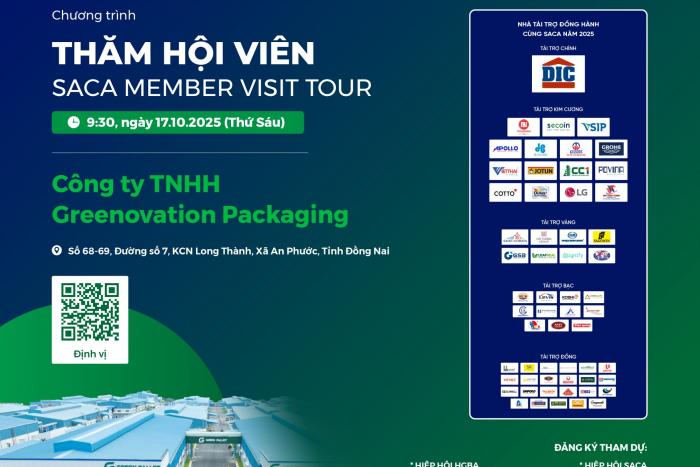 NGÀY 17.10 HIỆP HỘI SACA TỔ CHỨC THĂM HỘI VIÊN GREENOVATION PACKAGING