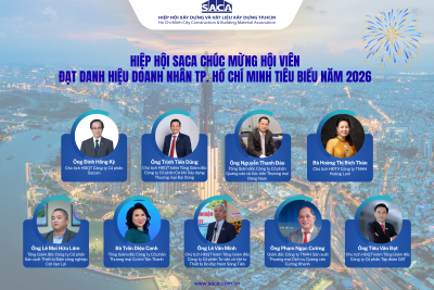 HIỆP HỘI SACA CHÚC MỪNG HỘI VIÊN ĐẠT DANH HIỆU DOANH NHÂN TP. HỒ CHÍ MINH TIÊU BIỂU NĂM 2026