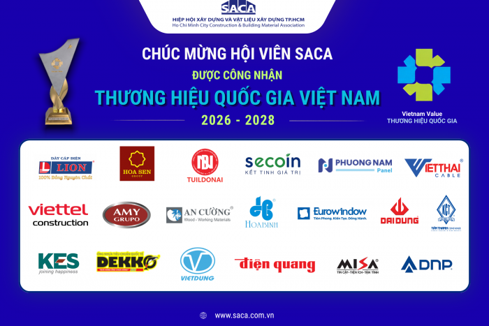 CHÚC MỪNG HỘI VIÊN SACA ĐƯỢC CÔNG NHẬN THƯƠNG HIỆU QUỐC GIA VIỆT NAM GIAI ĐOẠN 2026 – 2028