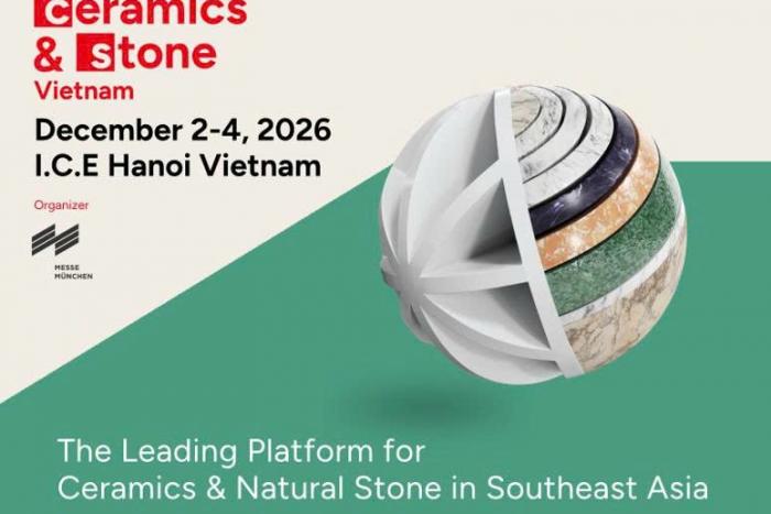 TRIỂN LÃM CERAMICS & STONE VIETNAM 2026: KẾT NỐI NGÀNH GỐM SỨ VÀ ĐÁ TỰ NHIÊN ĐÔNG NAM Á TẠI HÀ NỘI