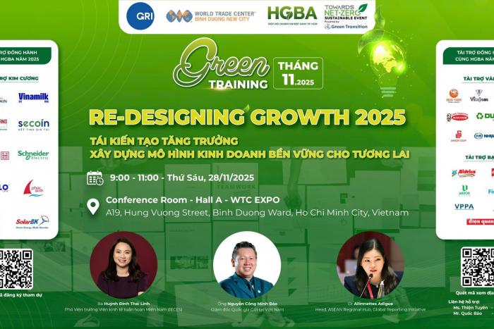 GREEN TRAINING 11/2025 – RE-DESIGNING GROWTH 2025 – TÁI KIẾN TẠO TĂNG TRƯỞNG – XÂY DỰNG MÔ HÌNH KINH DOANH BỀN VỮNG CHO TƯƠNG LAI